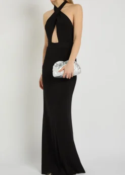Lita halterneck stretch-jersey gown
