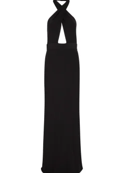 Lita halterneck stretch-jersey gown