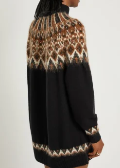Liza patterned wool-blend jumper dress