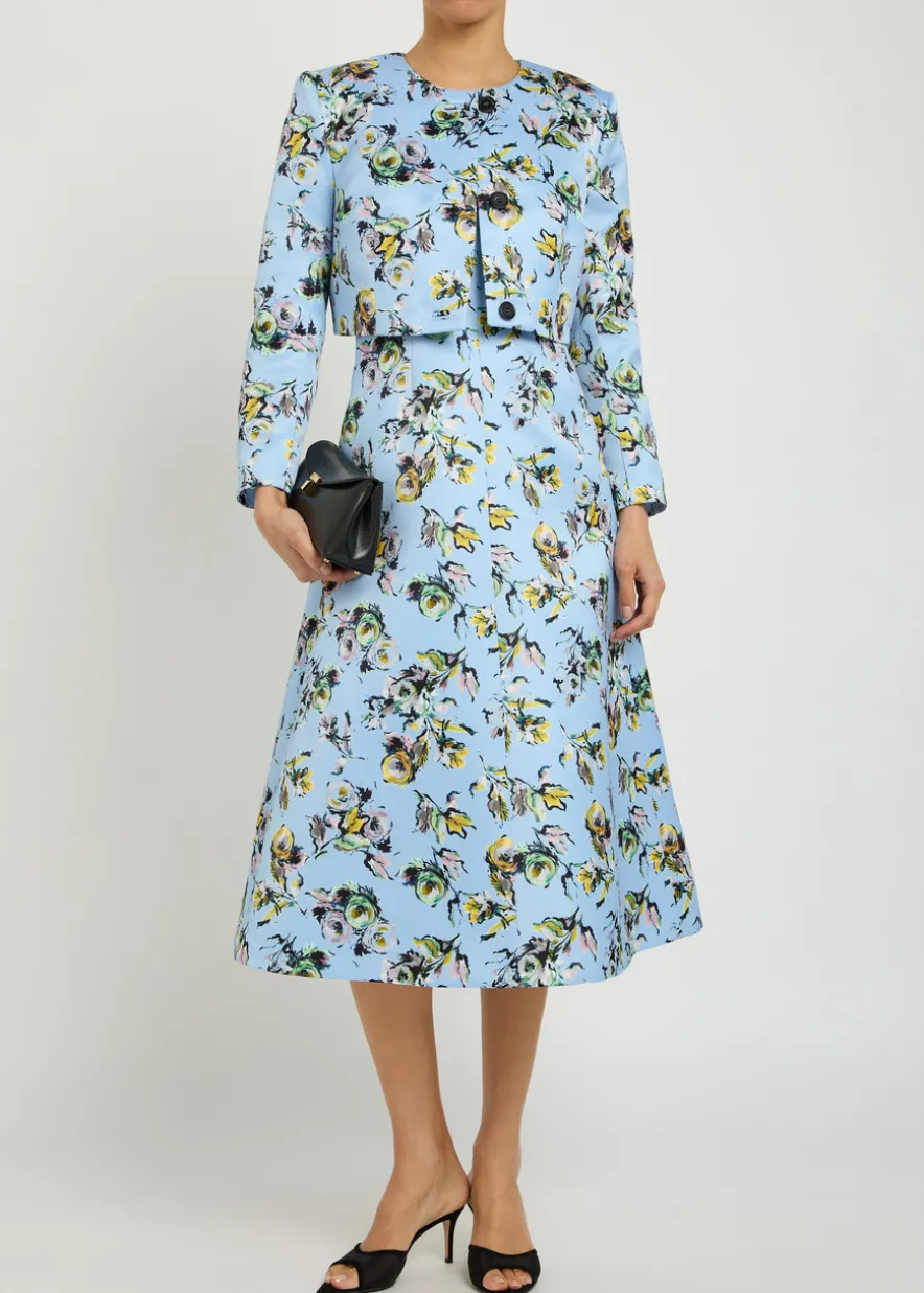 Lizette floral-print duchess-satin jacket