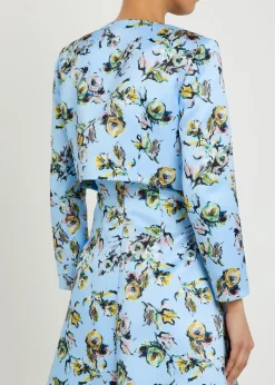 Lizette floral-print duchess-satin jacket