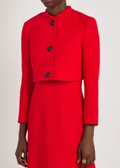 Lizette wool-crepe cropped jacket