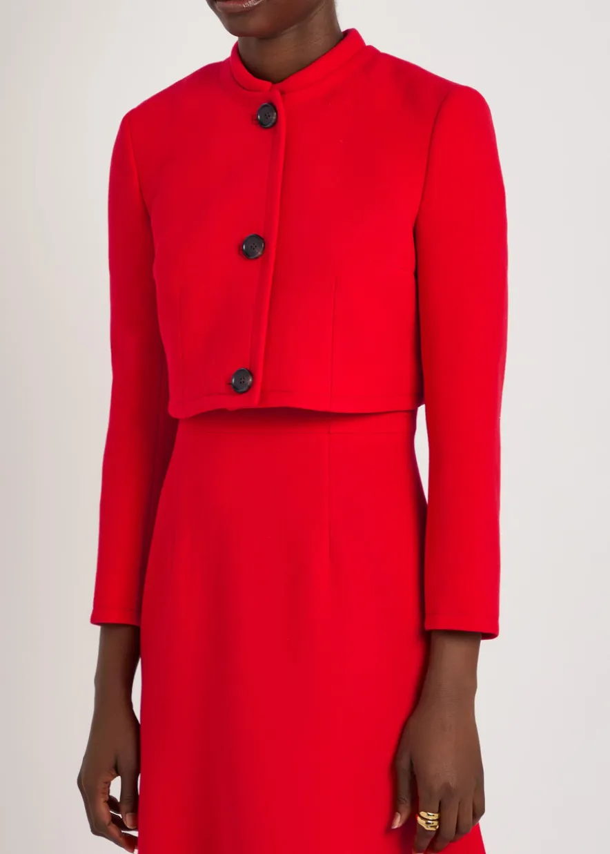 Lizette wool-crepe cropped jacket