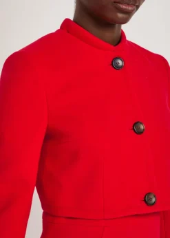 Lizette wool-crepe cropped jacket
