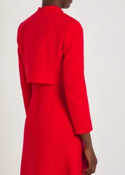Lizette wool-crepe cropped jacket