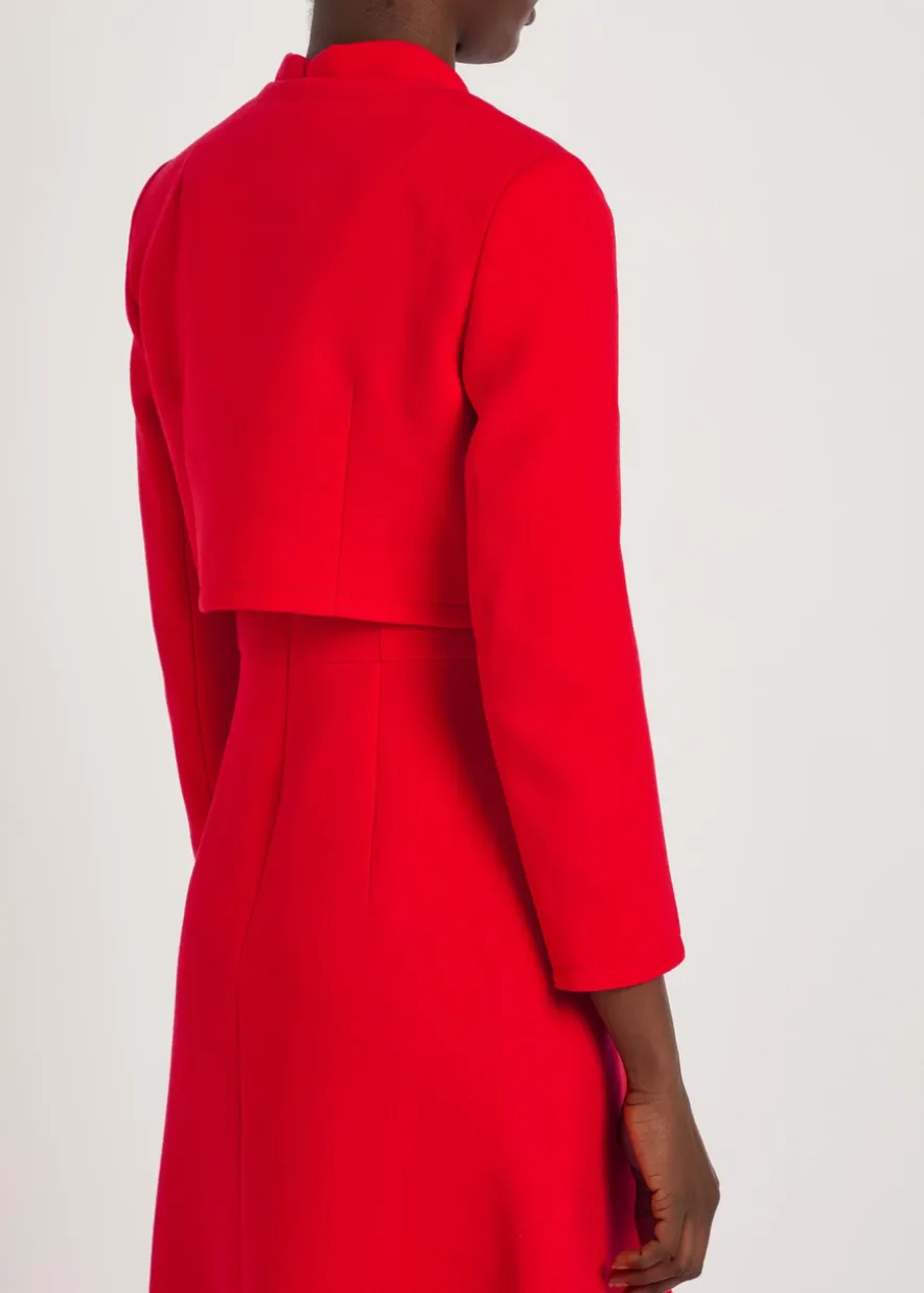 Lizette wool-crepe cropped jacket