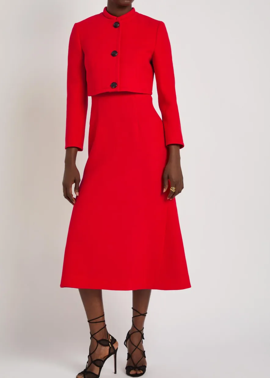 Lizette wool-crepe cropped jacket