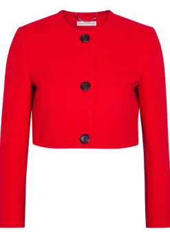 Lizette wool-crepe cropped jacket