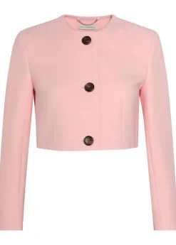 Lizette wool-crepe cropped jacket