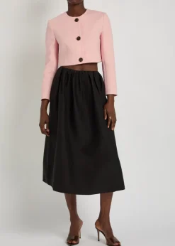 Lizette wool-crepe cropped jacket