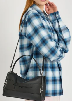 Loafer leather shoulder bag