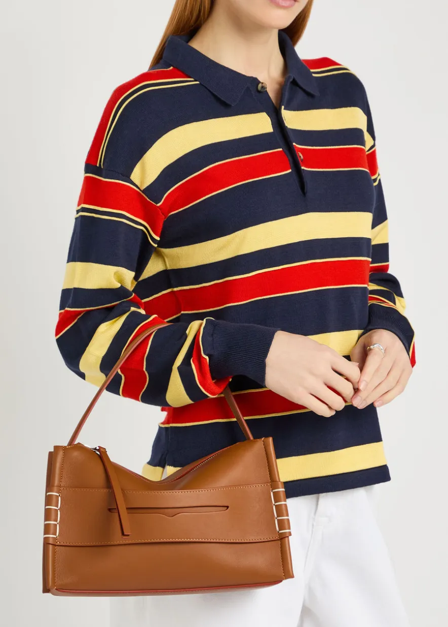 Loafer leather shoulder bag