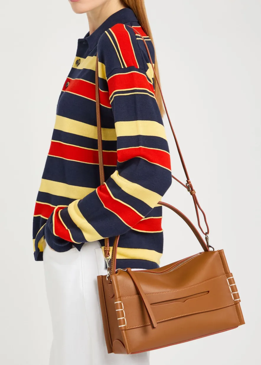 Loafer leather shoulder bag