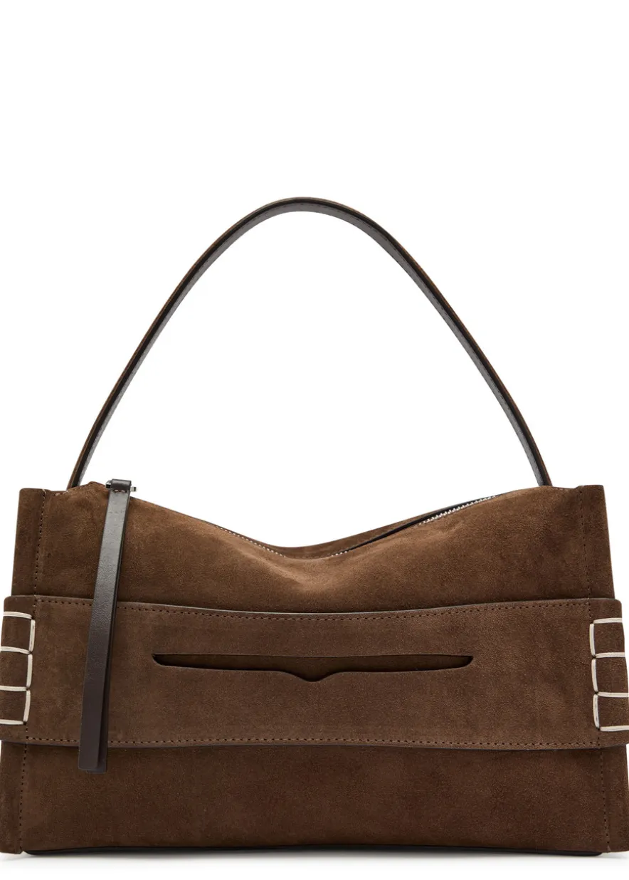 Loafer suede shoulder bag