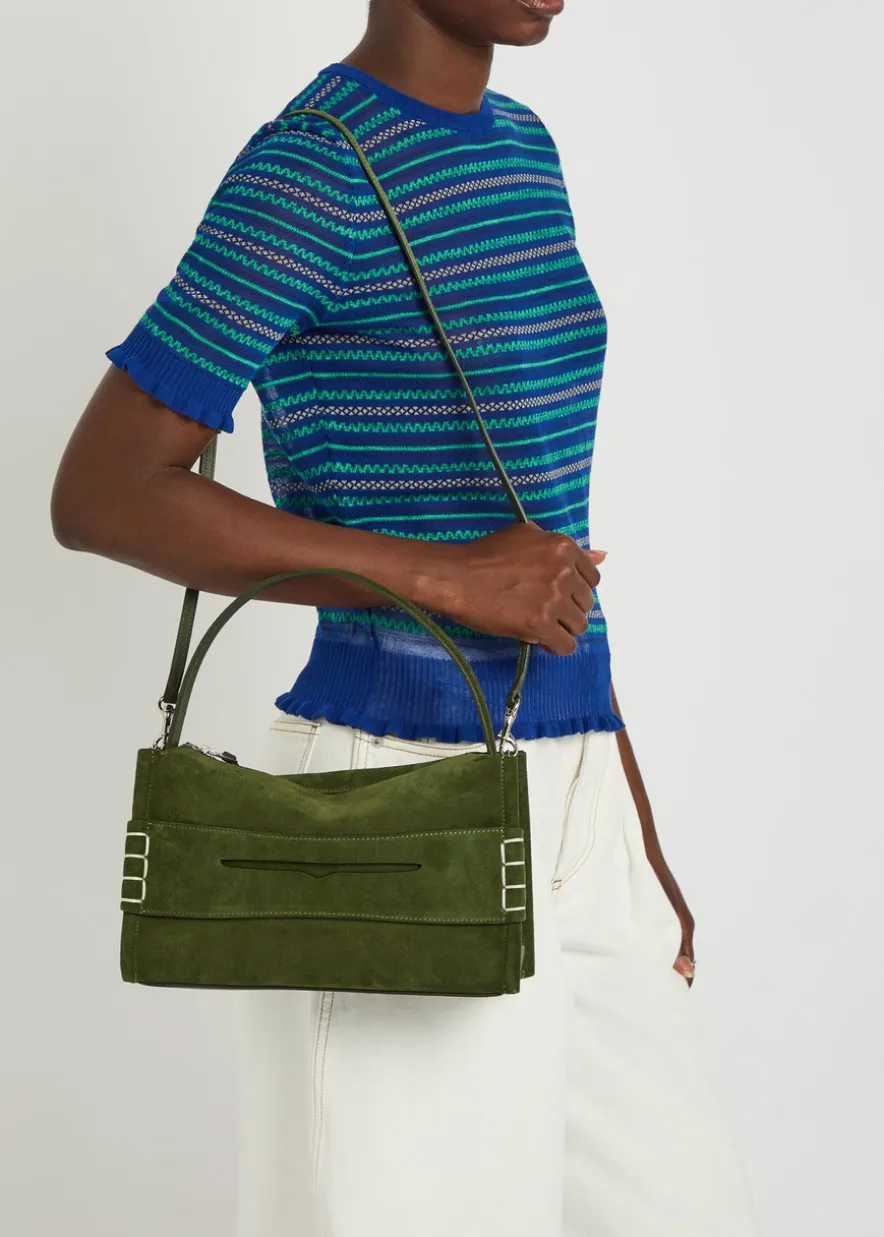 Loafer suede shoulder bag