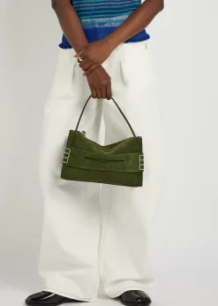 Loafer suede shoulder bag