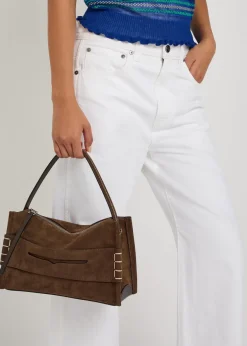 Loafer suede shoulder bag