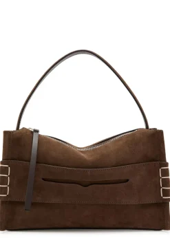 Loafer suede shoulder bag
