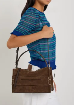 Loafer suede shoulder bag