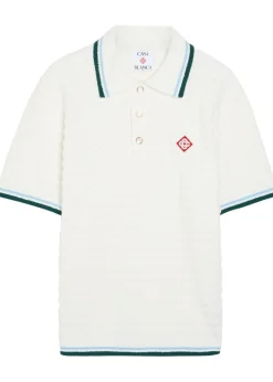 Logo-appliquéd bouclé polo shirt