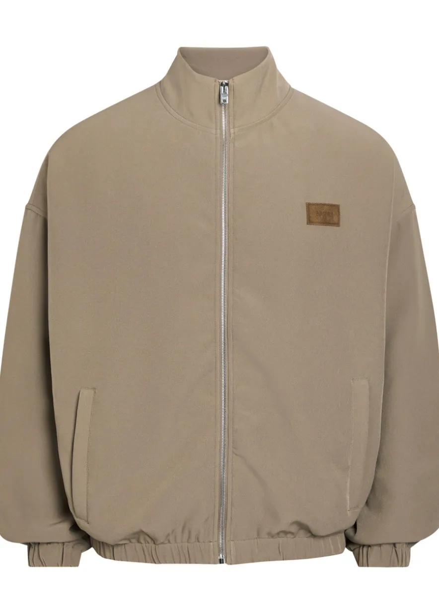 Logo-appliquéd cady track jacket