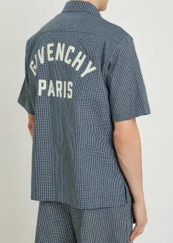 Logo-appliquéd checked cotton shirt