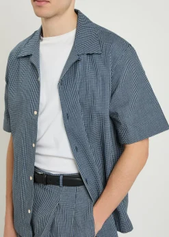 Logo-appliquéd checked cotton shirt