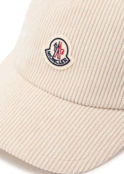Logo-appliquéd corduroy cap
