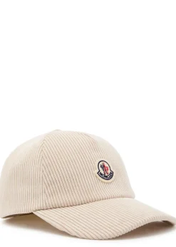 Logo-appliquéd corduroy cap
