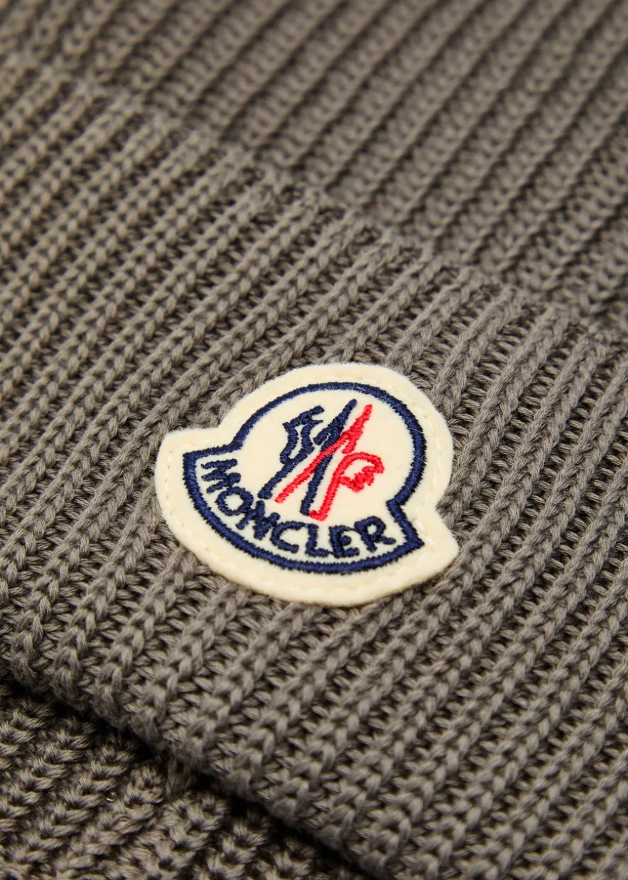 Logo-appliquéd cotton beanie