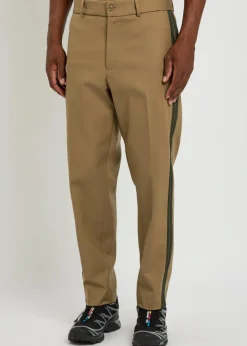 Logo-appliquéd cotton-blend chinos