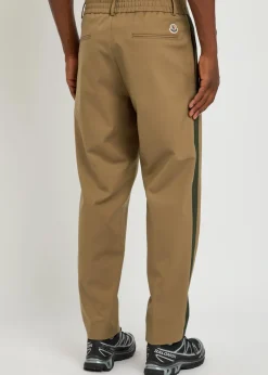 Logo-appliquéd cotton-blend chinos