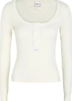 Logo-appliquéd cotton henley top
