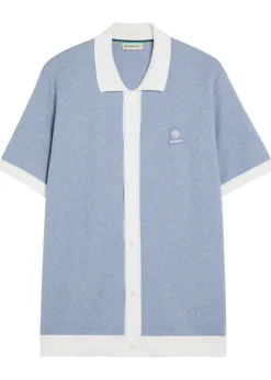 Logo-appliquéd cotton-knit shirt