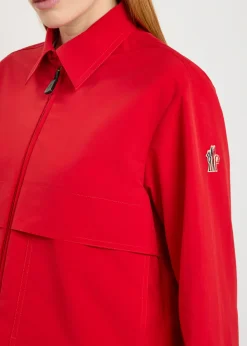 Logo-appliquéd cropped shell overshirt