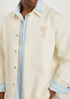 Logo-appliquéd denim overshirt