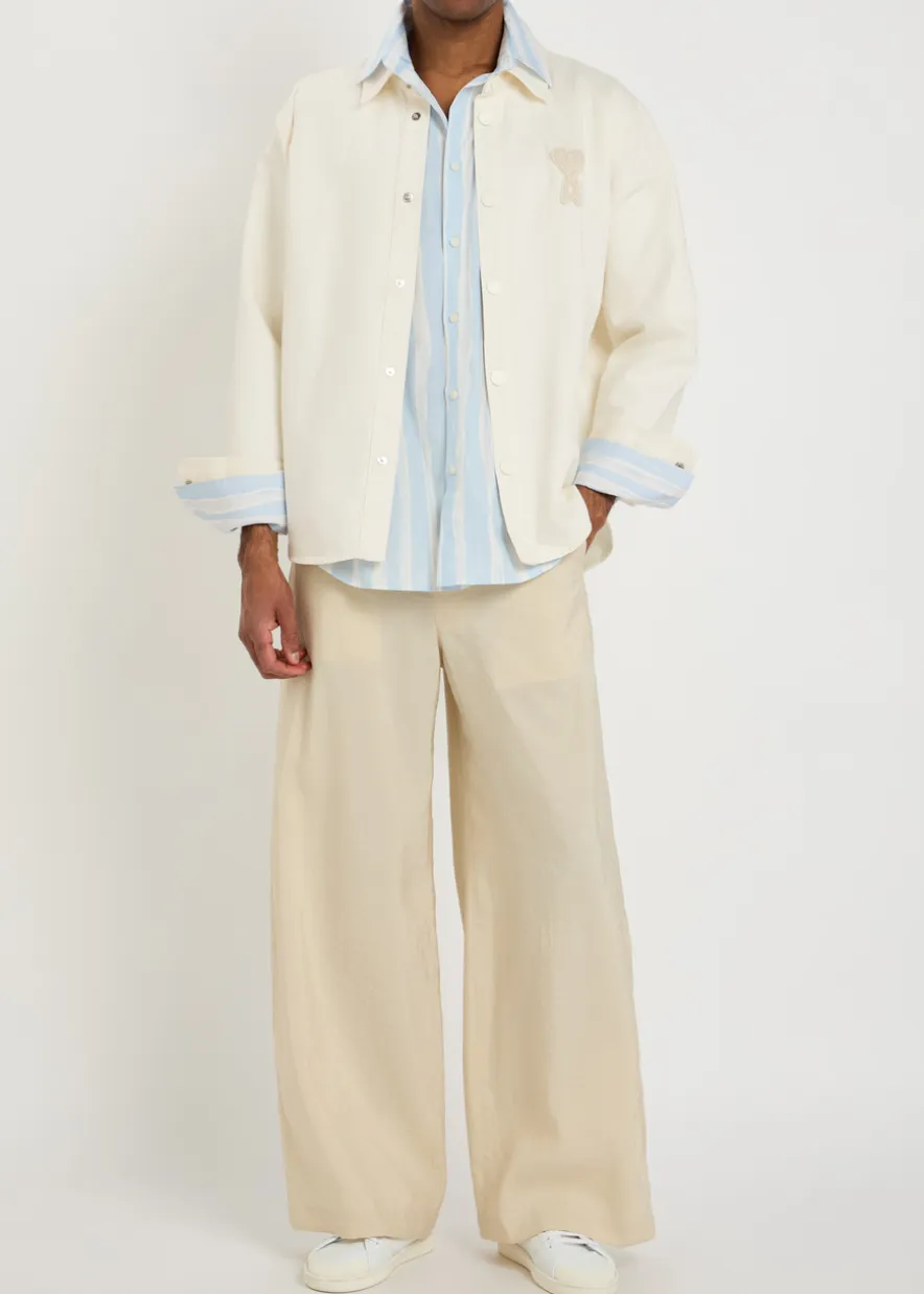 Logo-appliquéd denim overshirt