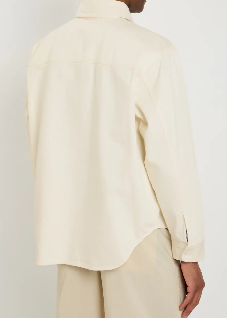 Logo-appliquéd denim overshirt