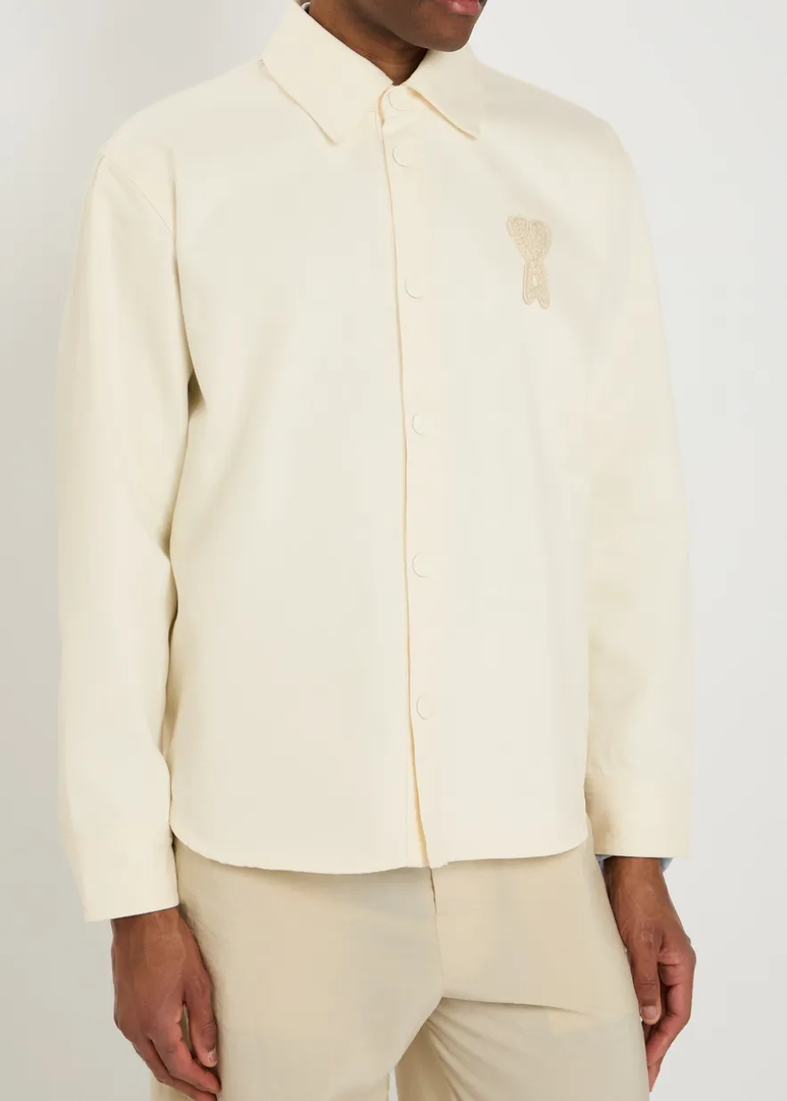 Logo-appliquéd denim overshirt
