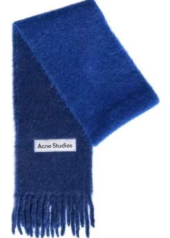Logo-appliquéd fringed alpaca-blend scarf