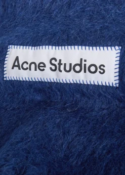 Logo-appliquéd fringed alpaca-blend scarf