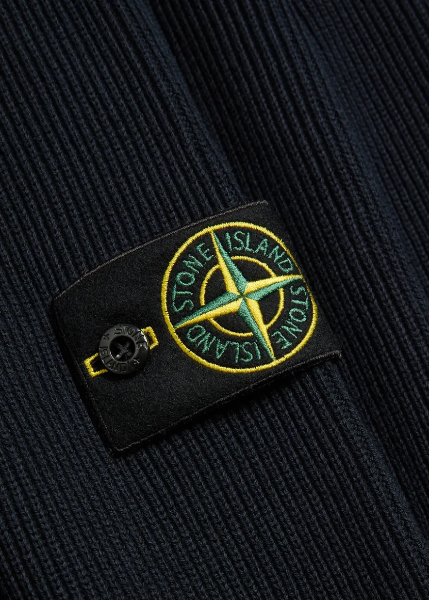 Logo-appliquéd half-zip ribbed cotton-knit jumper