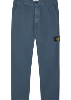 Logo-appliquéd herringbone cotton trousers