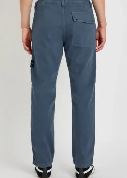 Logo-appliquéd herringbone cotton trousers