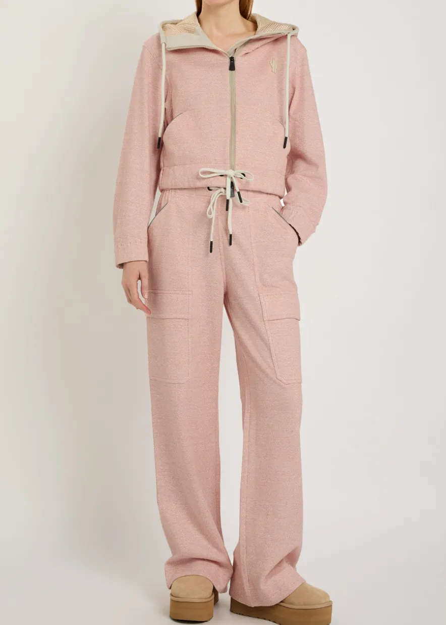 Logo-appliquéd hooded linen-blend sweatshirt