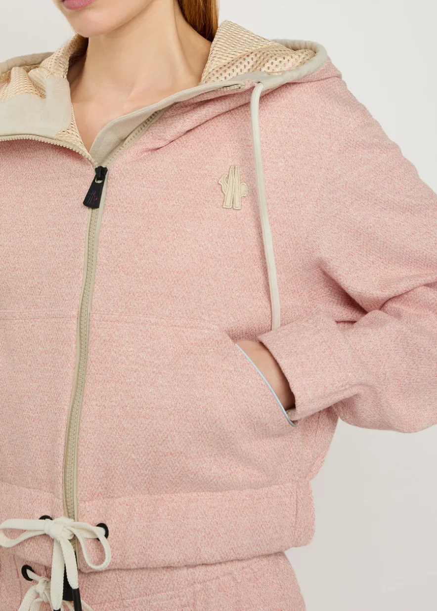Logo-appliquéd hooded linen-blend sweatshirt