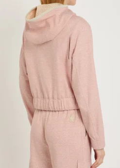 Logo-appliquéd hooded linen-blend sweatshirt