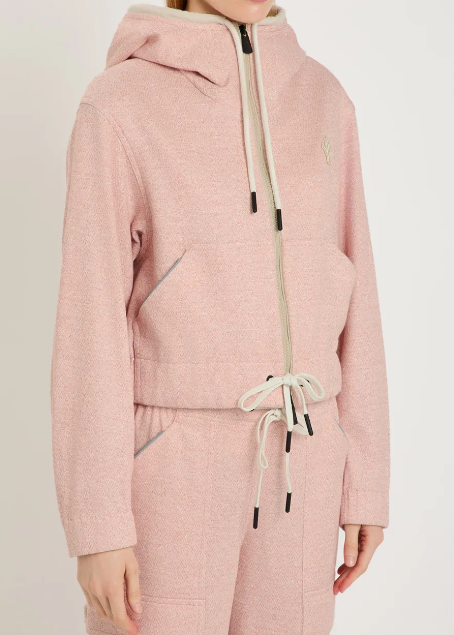 Logo-appliquéd hooded linen-blend sweatshirt