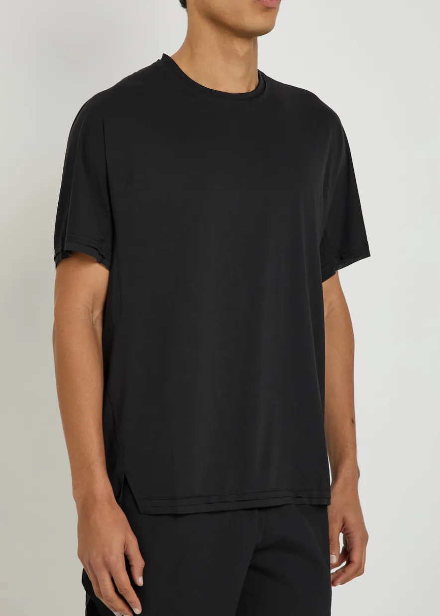 Logo-appliquéd jersey running T-shirt