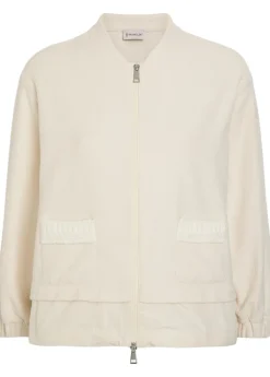 Logo-appliquéd layered bouclé cardigan